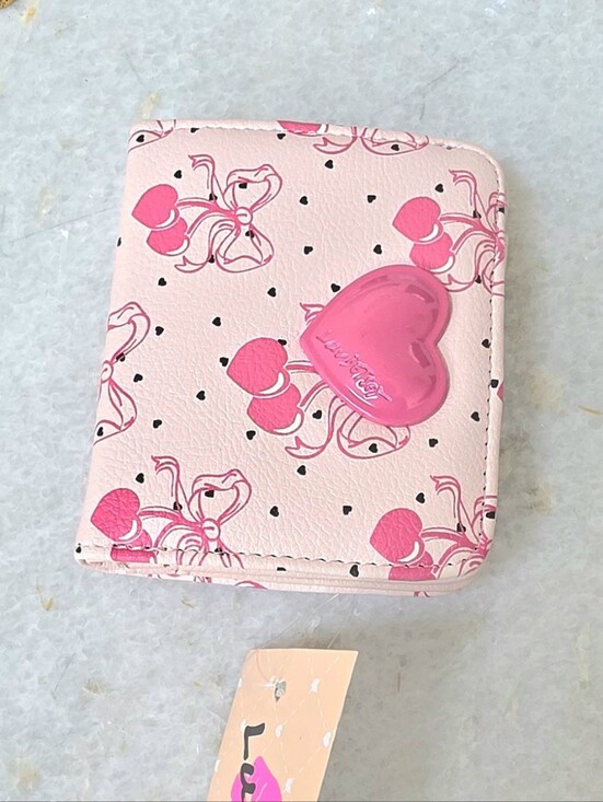 Betsey Johnson Handbags - Luv Betsey by Betsey Johnson LBMONEY Pink Cherry Bow Heart Bifold Wallet NWT